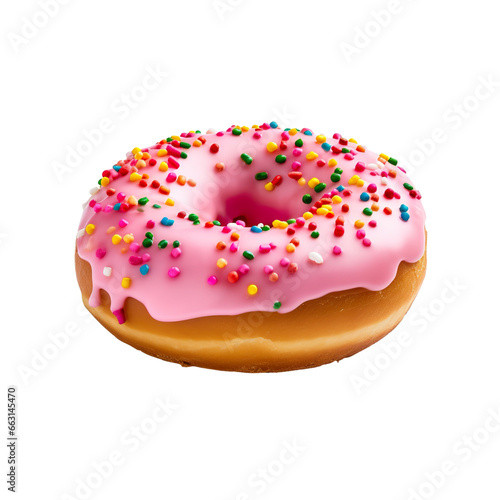 A Donut on a white background isolated PNG