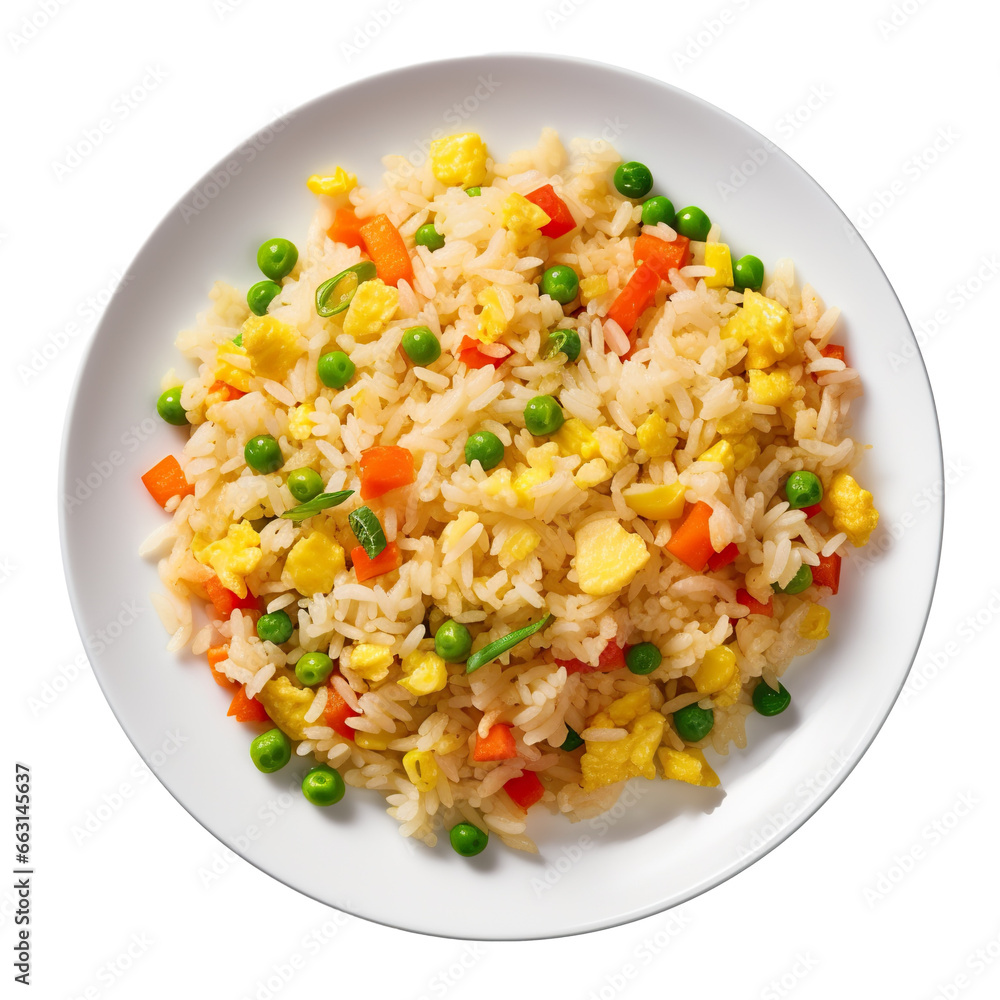 Egg fried rice on a white background isolated PNG Egg fried rice on a white background isolated PNG
