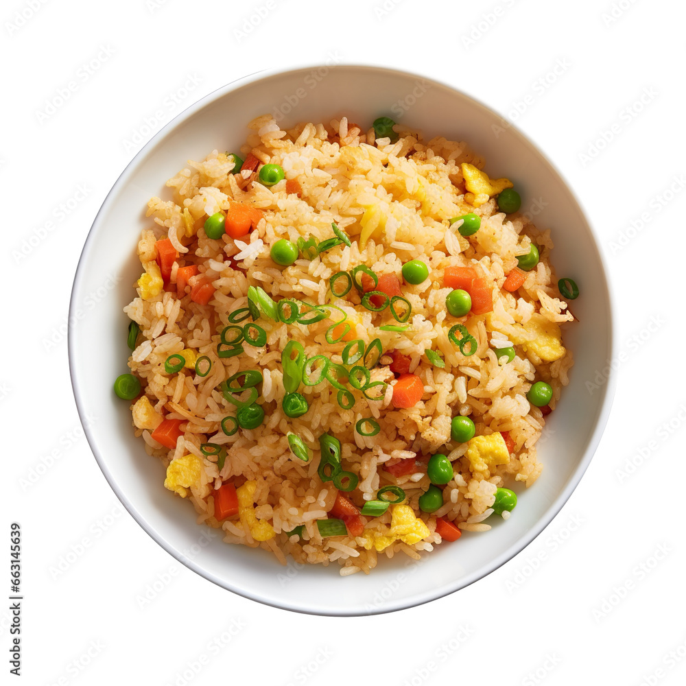 Egg fried rice on a white background isolated PNG Egg fried rice on a white background isolated PNG