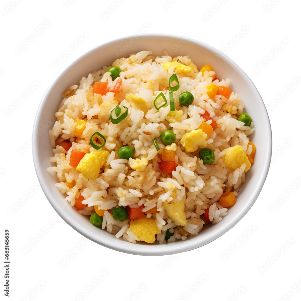 Egg fried rice on a white background isolated PNG Egg fried rice on a white background isolated PNG