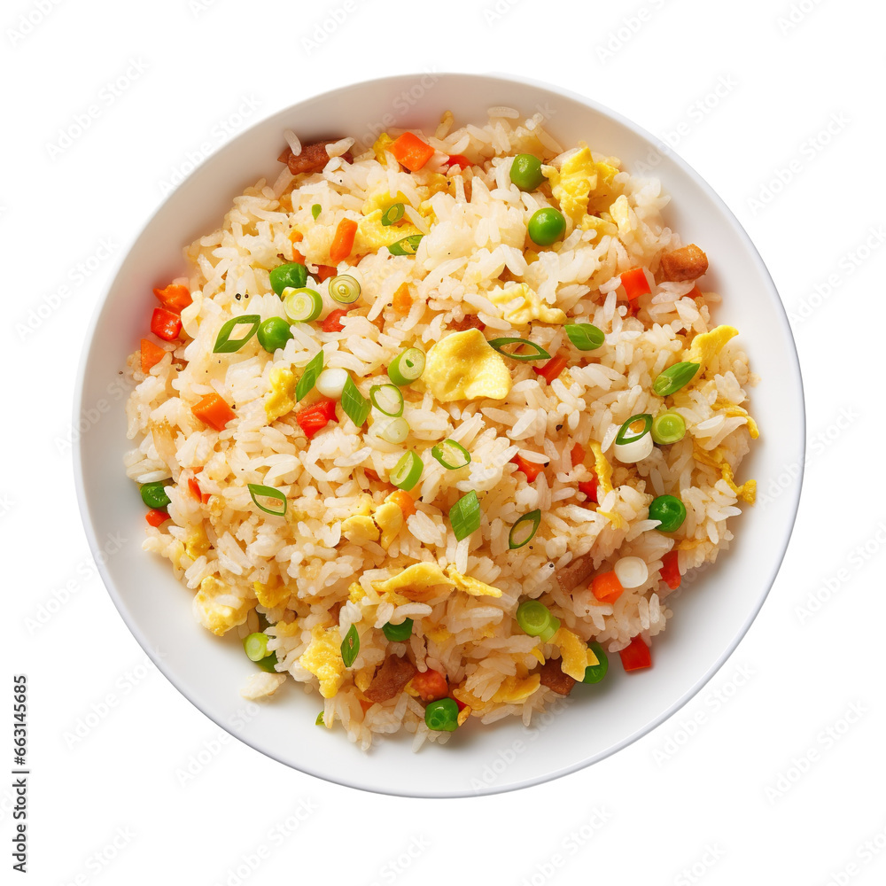 Egg fried rice on a white background isolated PNG Egg fried rice on a white background isolated PNG