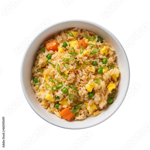Egg fried rice on a white background isolated PNG