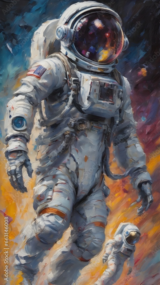 Astronauts are in space and galaxies. Astronauts are in space and galaxies.
