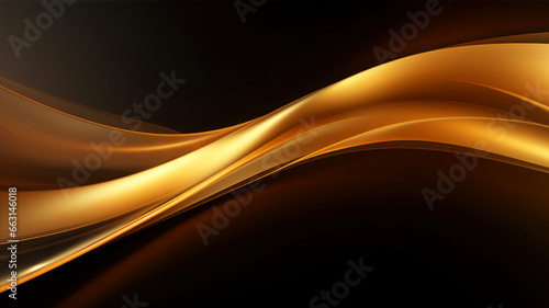 Abstract gold wave on black background. Elegant element for design.