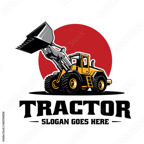 tractor illustration logo vector