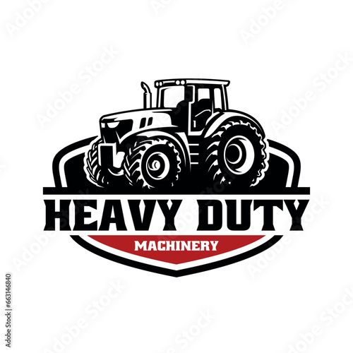 tractor illustration logo vector badge