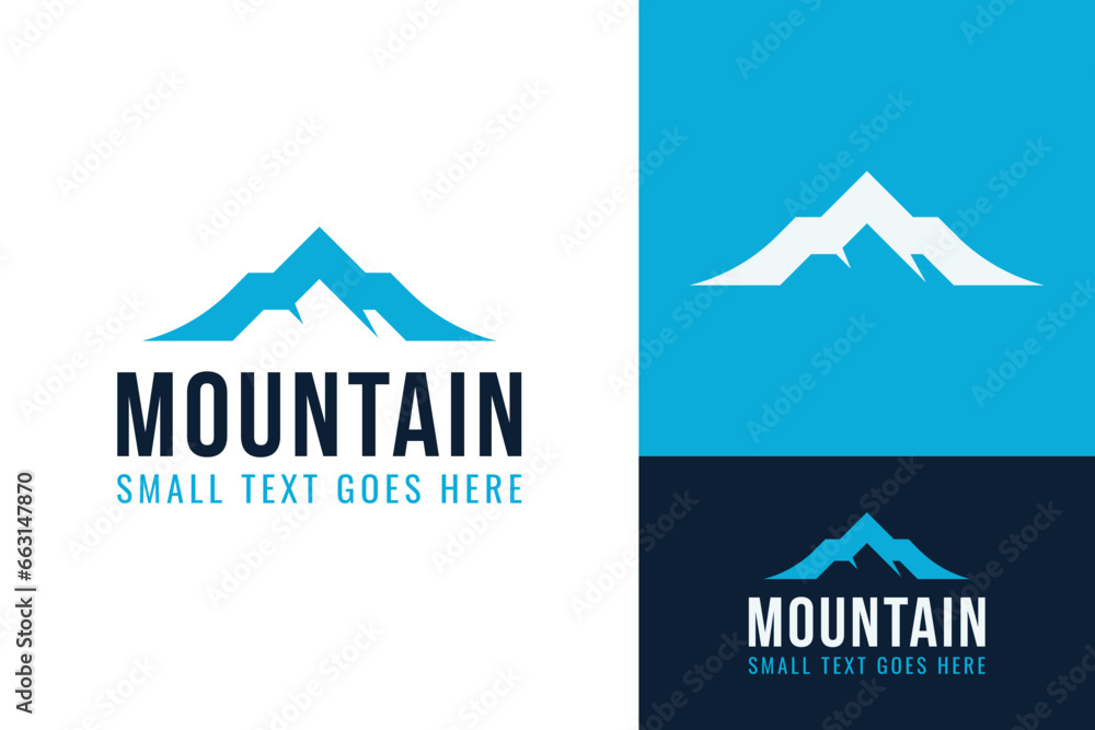 Simple Strong Bold Mountain Top Success Growth Journey Business Logo Design Branding Template
