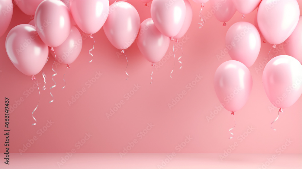 Mock up of balloons floating