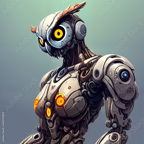 Anthropomorphic Owl cyborg....