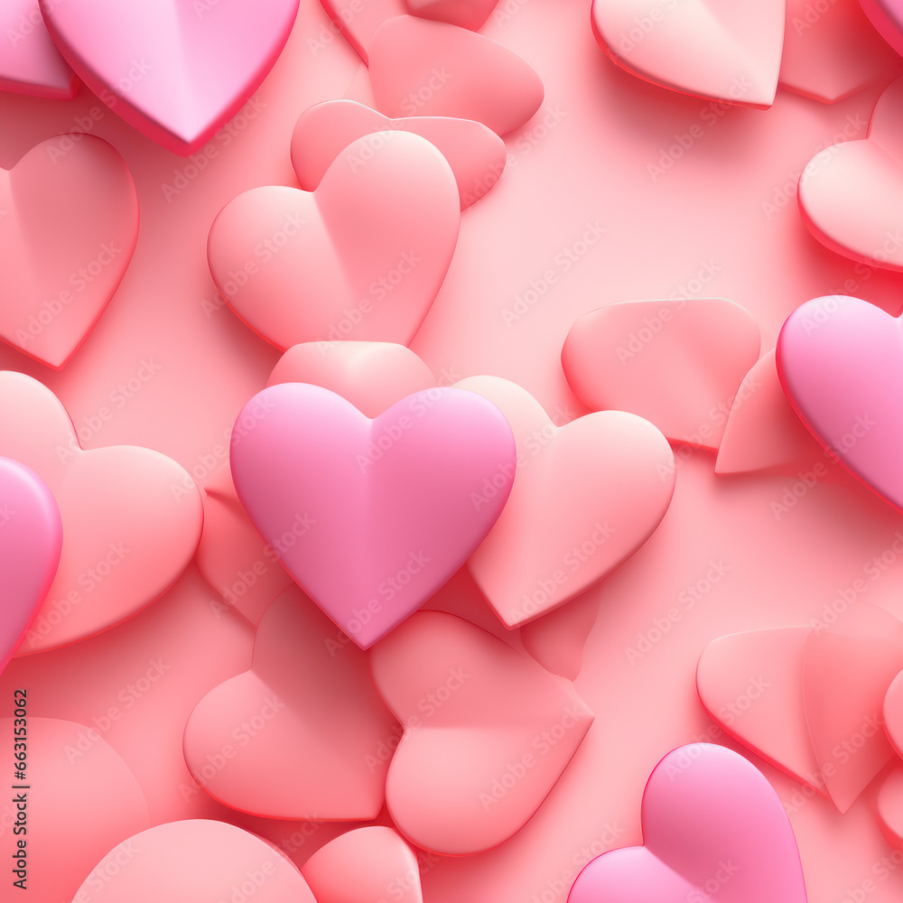 Pink hearts as a background for Valentine's Day