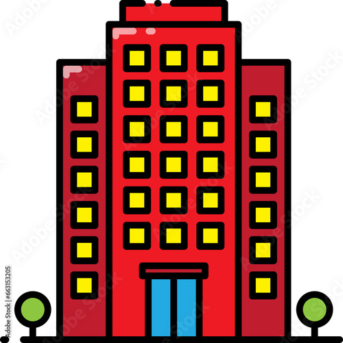 Modern building line icon © vintagio