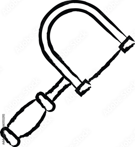 Fretsaw hand drawn vector illustration