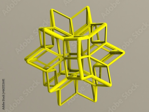 Wireframe Shape Rhombic Hexecontahedron 3D print model