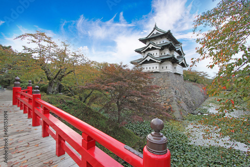 Hirosaki castle in Aomori prefecture, Tohoku, Japan. photo