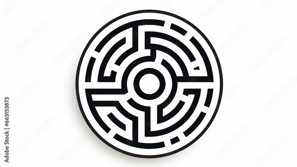 logo symbol round maze on white background isolated logo symbol round maze on white background isolated