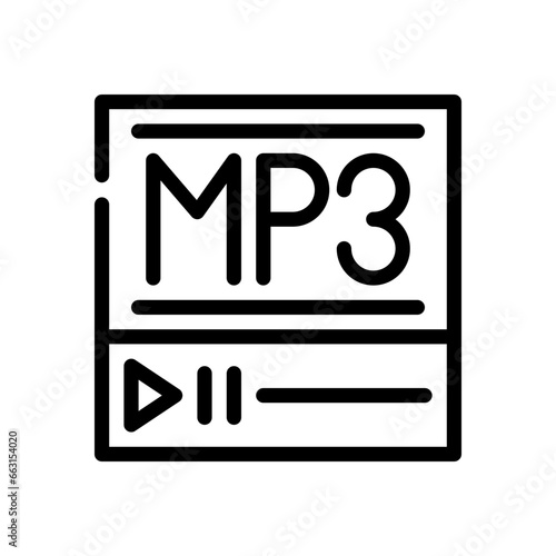 mp3 line icon