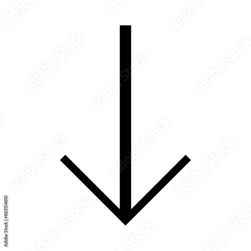 down side arrow icon. sign symbol