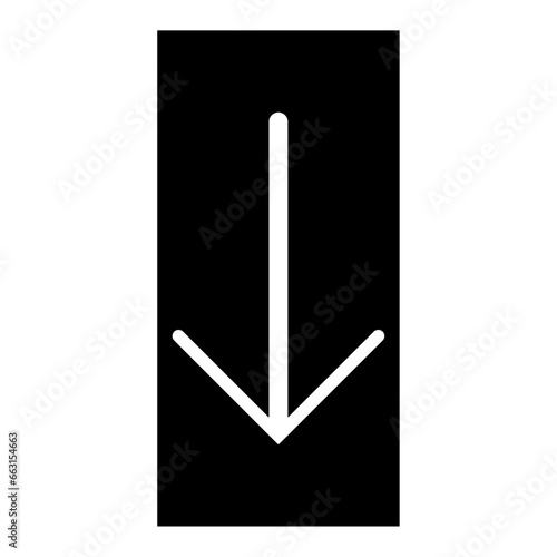 down side arrow icon. sign symbol