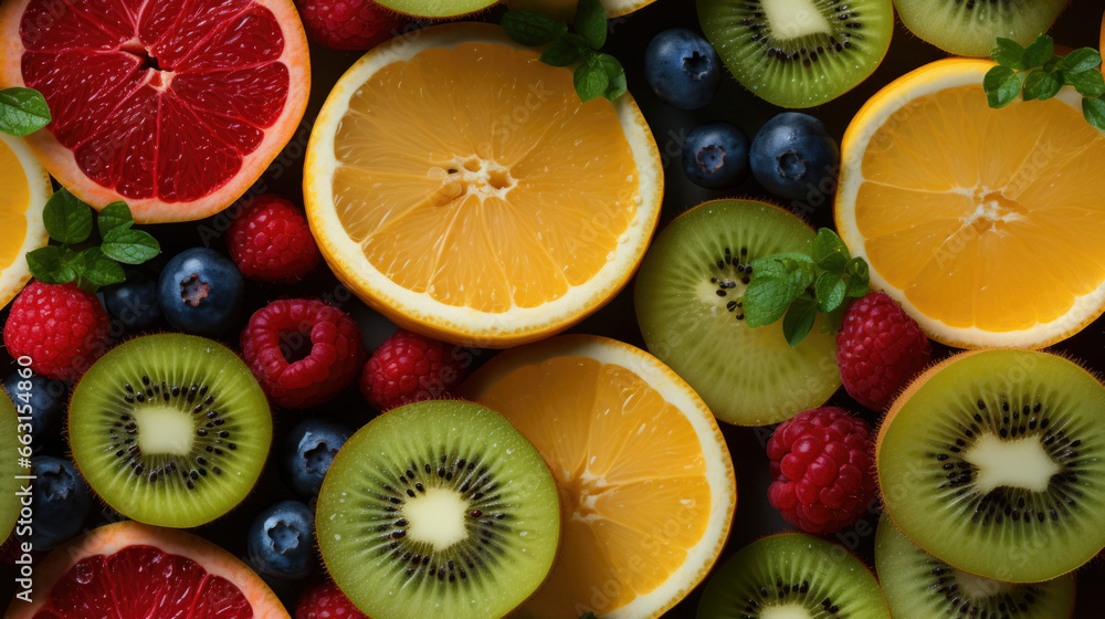 Assorted different summer tropical fresh raw fruits and berries. Clean eating, healthy lifestyle, diet and vitamin concept. Top view flatlay white table background Assorted different summer tropical fresh raw fruits and berries. Clean eating, healthy lifestyle, diet and vitamin concept. Top view flatlay white table background