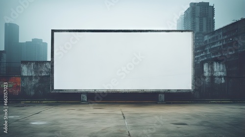 Blank billboards city for new advertisement commercial concept idea vintage background large LCD advertisement commercial at street road brick wall old retro vintage style urban city countryside