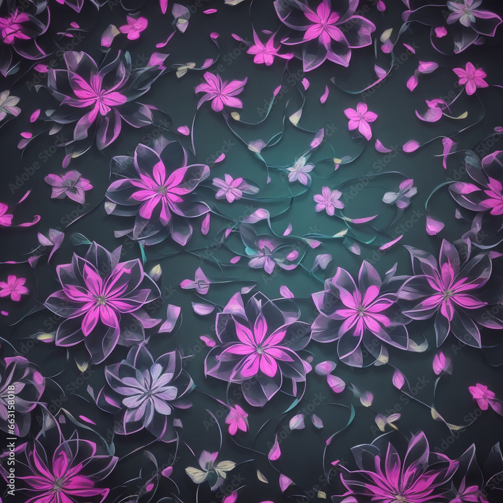 seamless floral background in neon seamless floral background in neon