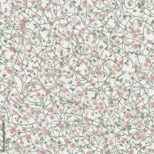 seamless pattern of vines and rosettes