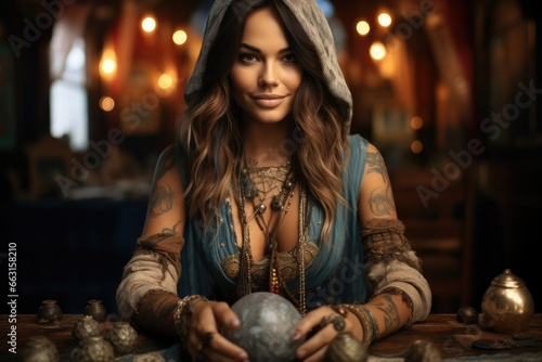 A magical woman fortune teller.