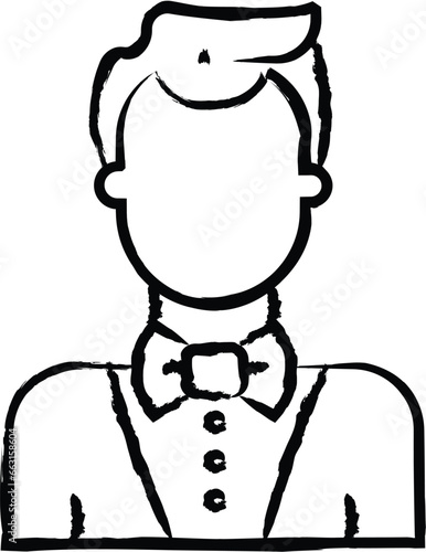 Croupier hand drawn vector illustration