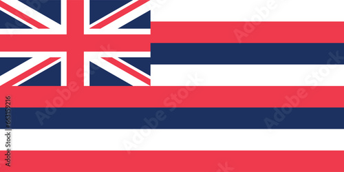 Hawaii official US State flag, pacific ocean, vector illustration