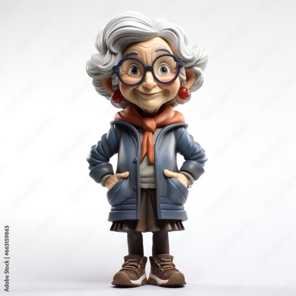 A caricature old grandmother, AI Generative A caricature old grandmother, AI Generative