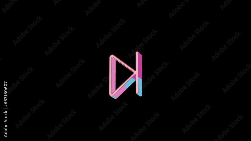 Bright step forward icon is jumping merrily. Retro style. Alpha channel black. Looped from frame 120 to 240, Alpha BW at the end Bright step forward icon is jumping merrily. Retro style. Alpha channel black. Looped from frame 120 to 240, Alpha BW at the end