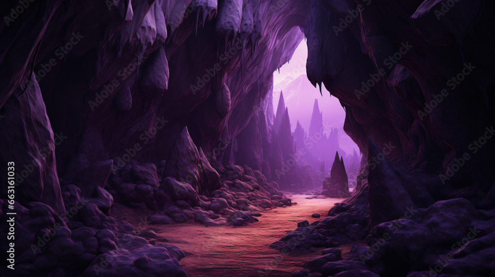 Purple cave rock curve