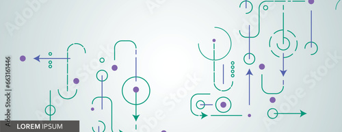 Abstract background with lines, dots and arrows communication. Vector network connection. Big data concept illustration