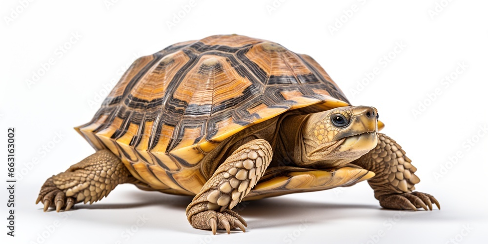 Obraz premium A greek tortoise isolated on white background as transparent