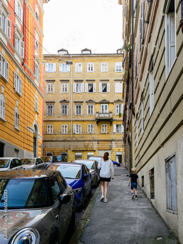 old street in the city of trieste in italy