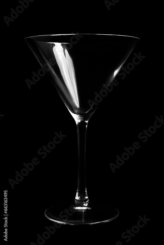 Martini glass on black