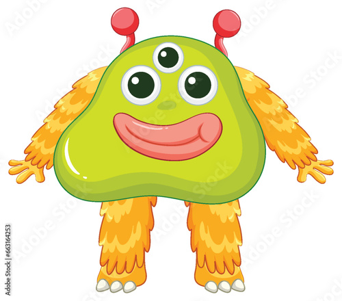 Cute Alien Monster Cartoon Character Illustration
