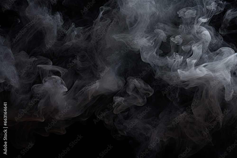 Fototapeta premium Abstract smoke moves on a black background. Design element for graphics, dense smoke on black background, AI Generated