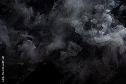 Abstract smoke moves on a black background. Design element for graphics, dense smoke on black background, AI Generated