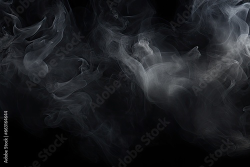 Smoke on a black background. Design element. Abstract texture, dense smoke on black background, AI Generated