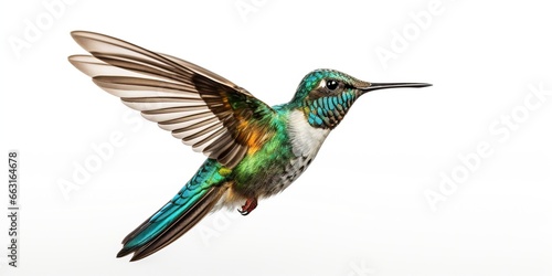 Hummingbird in Flight isolated on white background