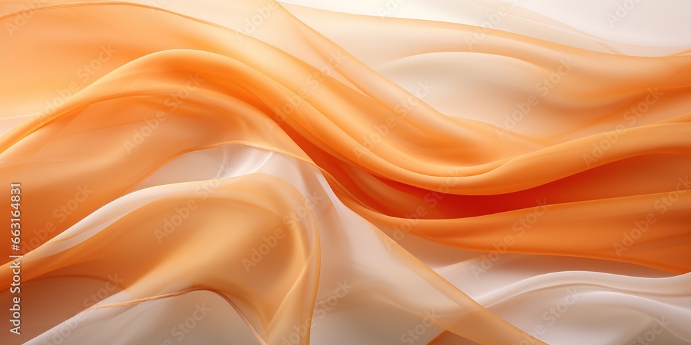 Fototapeta premium Light orange lines on a white background silk.