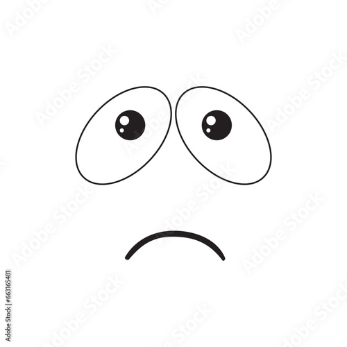 Sad face icon vector. Face illustration sign. Sadness symbol or logo.