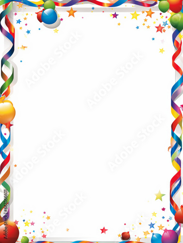frame with confetti