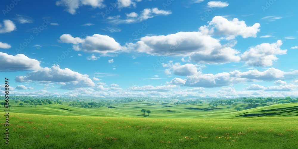A large field of green grass. A large field of green grass.