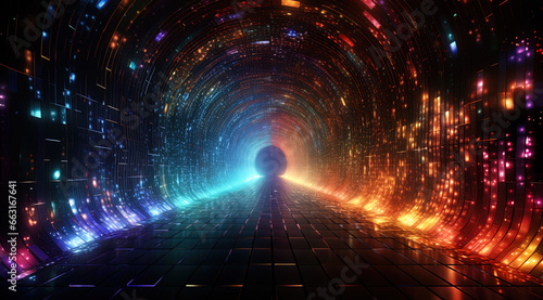 3D Rainbow Tunnel  generative ai