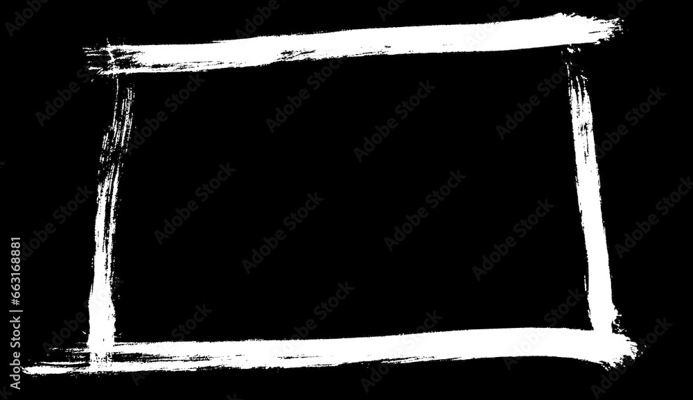 Grunge Rahmen mit weißer Farbe auf schwarzem Hintergrund