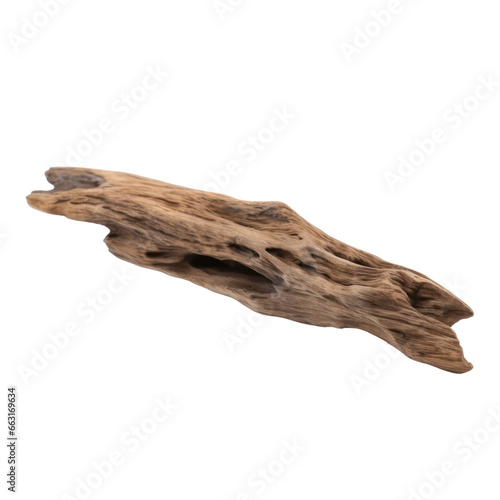 Flat Piece Of Driftwood isolated on transparent background transparency 