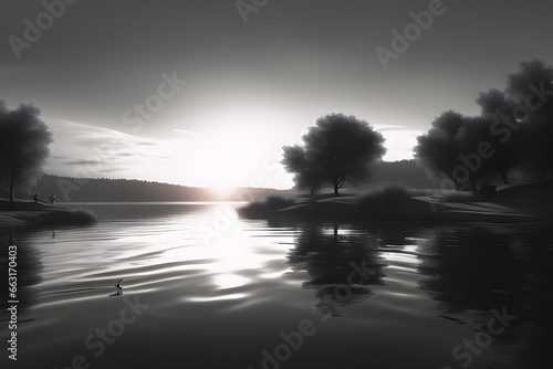 sunrise over the river