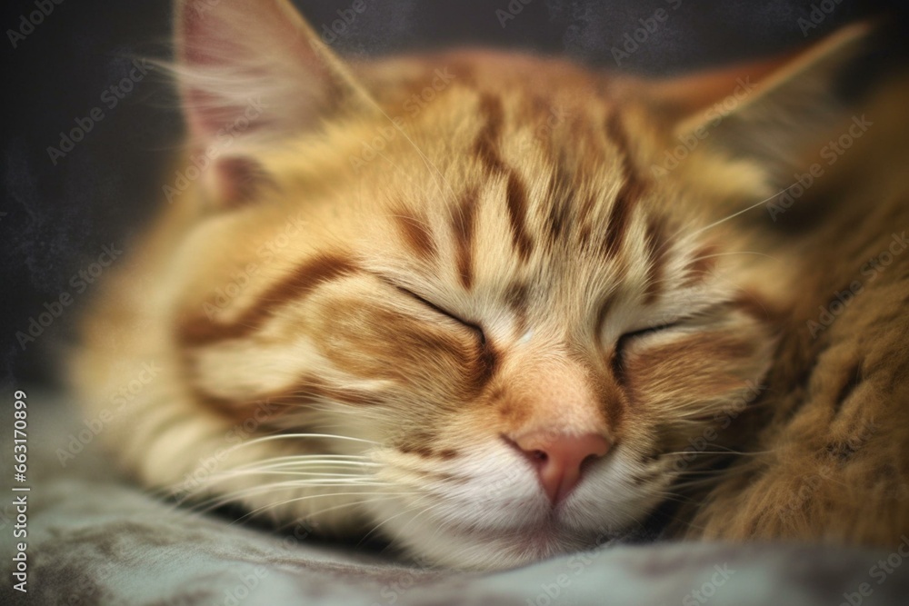 sleeping feline. Generative AI
